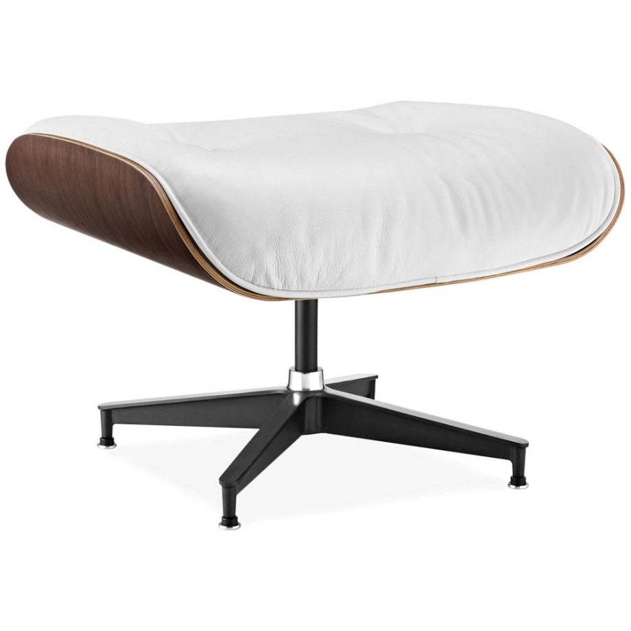 Lounge Chair bijela koža orah