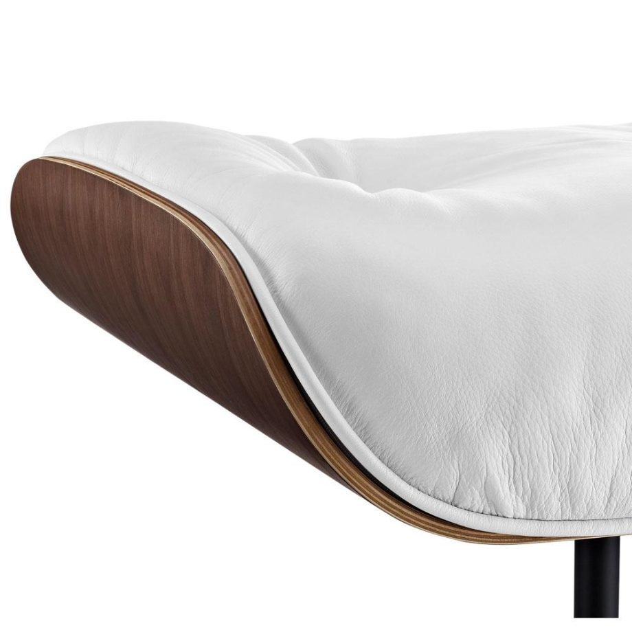Lounge Chair bijela koža orah