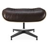 Eames Lounge chair otoman, tamno smeđa boja kože, drvo oraha, Inside Studio, slika 01