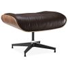 Eames Lounge chair otoman, tamno smeđa boja kože, drvo oraha, Inside Studio, slika 02
