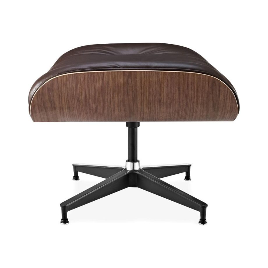 Eames Lounge chair otoman, tamno smeđa boja kože, drvo oraha, Inside Studio, slika 03