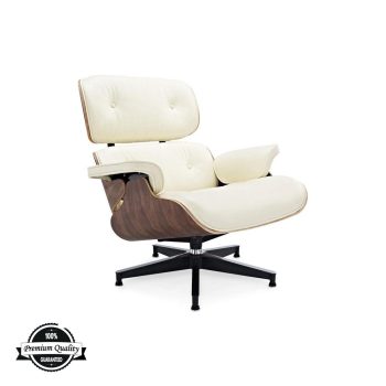 Lounge Chair krem koža orah