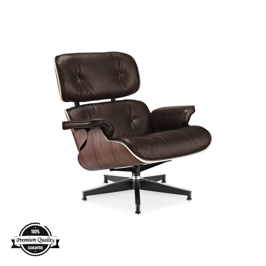 Lounge Chair smeđa koža orah