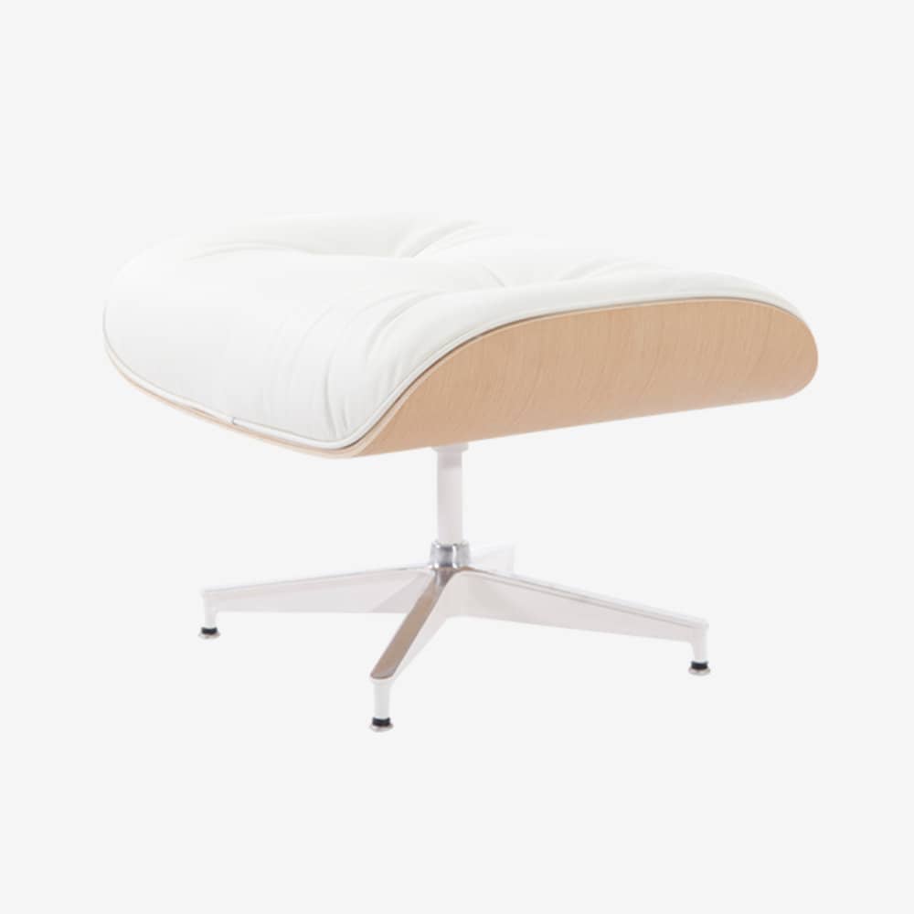 Lounge Chair bijela koža hrast